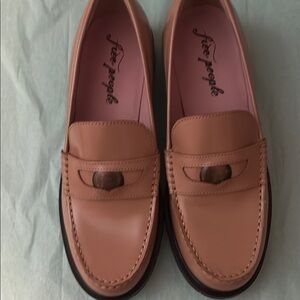 Free People Tan Flats Timeless Moccasin-Style Loafers